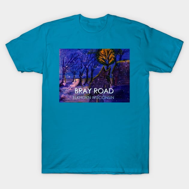 Bray Road Snow Wolf T-Shirt by Great Lakes Artists Group